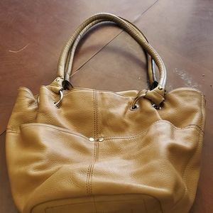 Tan bucket bag and wallet!